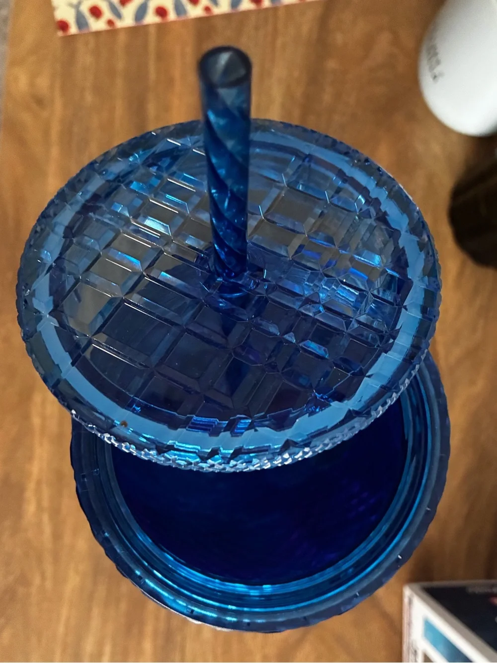 Starbucks 24 oz Blue Diamond Textured Acrylic Tumbler with Straw
